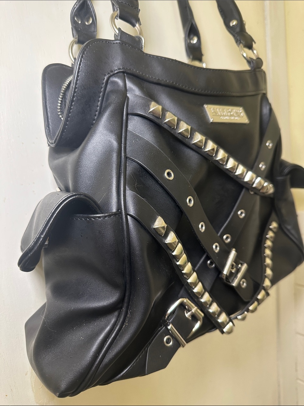 Killstar Black Studded Strap Shoulder Bag - Picture 4 of 8